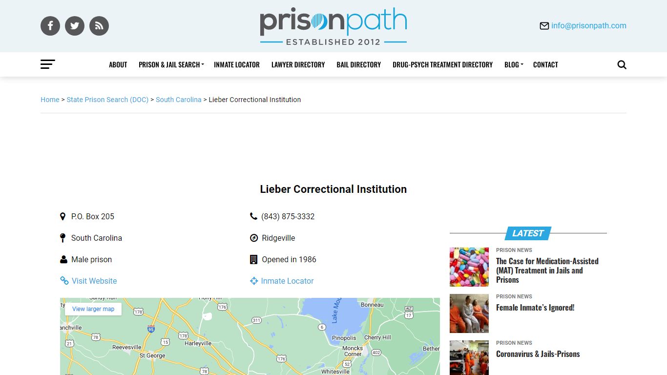 Lieber Correctional Institution - Prison Inmate Search ...
